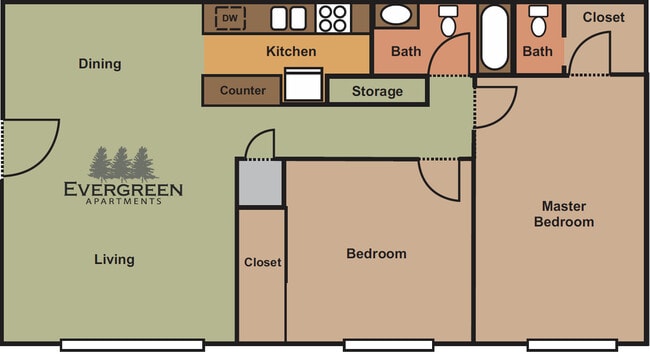Floorplan - Evergreen Apartments