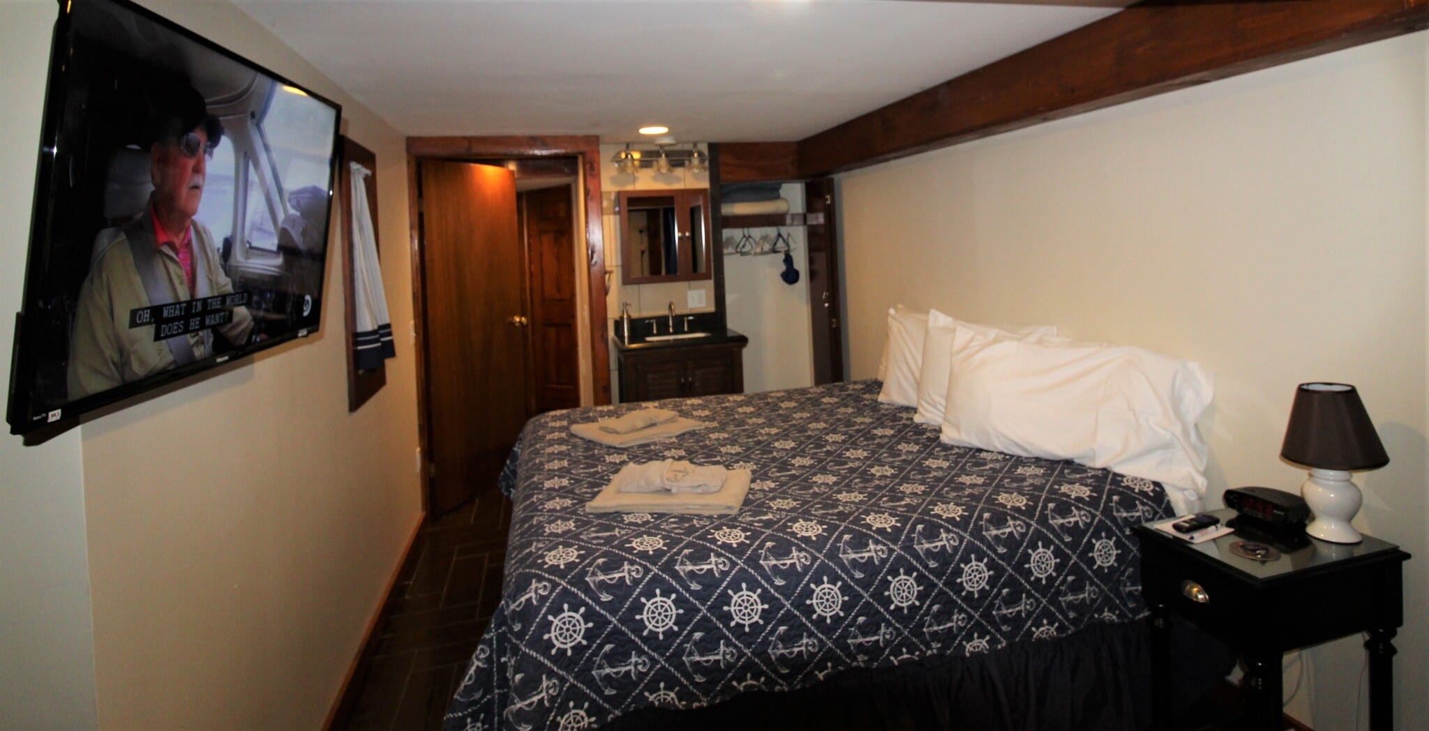 Bedroom #1 with King bed and bonus lavatory - 237 Lake Shore Dr S