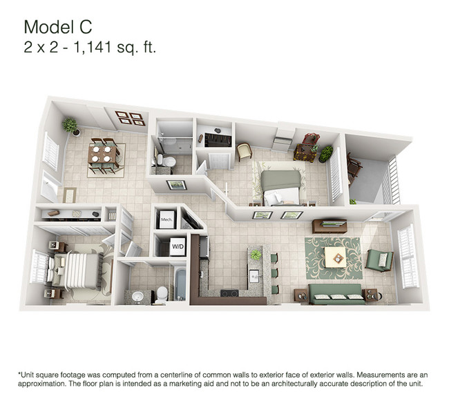 2X2 - 1,141 sq ft - Legacy at Riviera