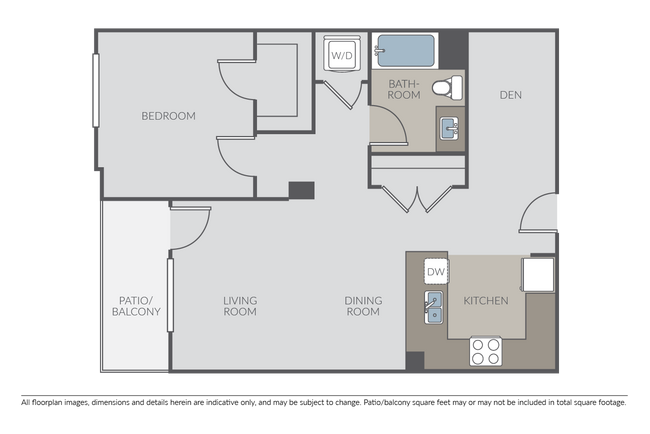 1 Bed 1 Bath Den B - Silver