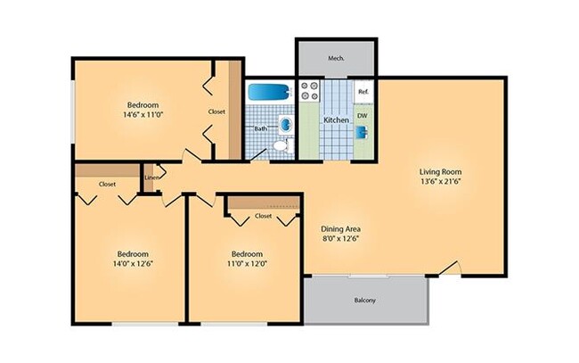 Floorplan - Rollingwood Apartments