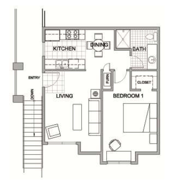 1BR/1BA - Bulldog Village Apartments