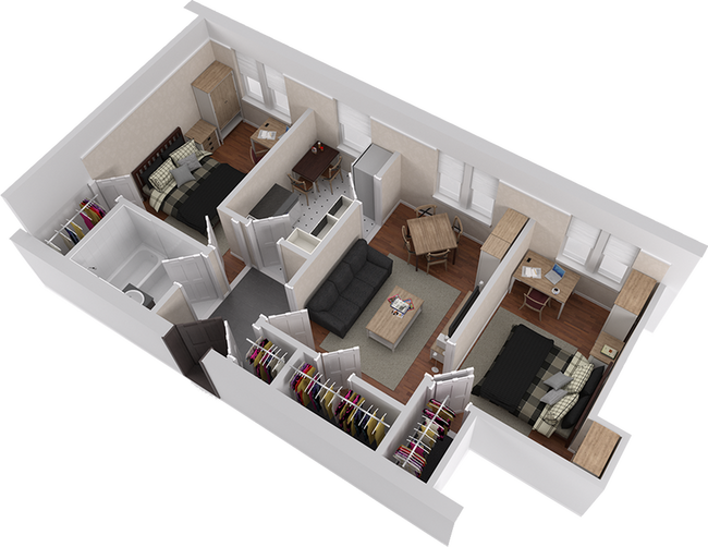 B1: 2BD | 1BA | 711 SF - Howe Place