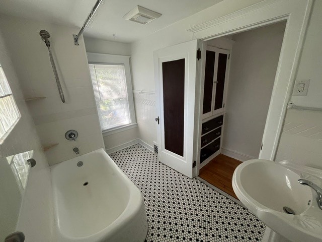 Shower tub surround, linen cupboard - 221 Houston Pl