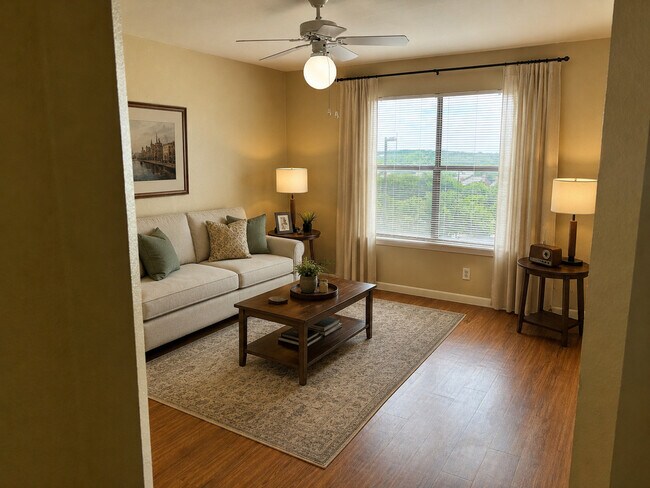 Living Room overlooking San Antonio. - Nueces Bend Senior Housing