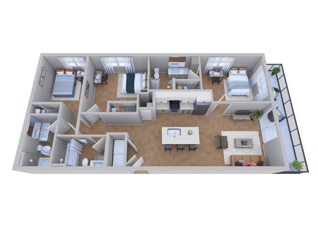 3x3 Balcony Master - 1 Female Space Available - Noble 2500 | Student Housing