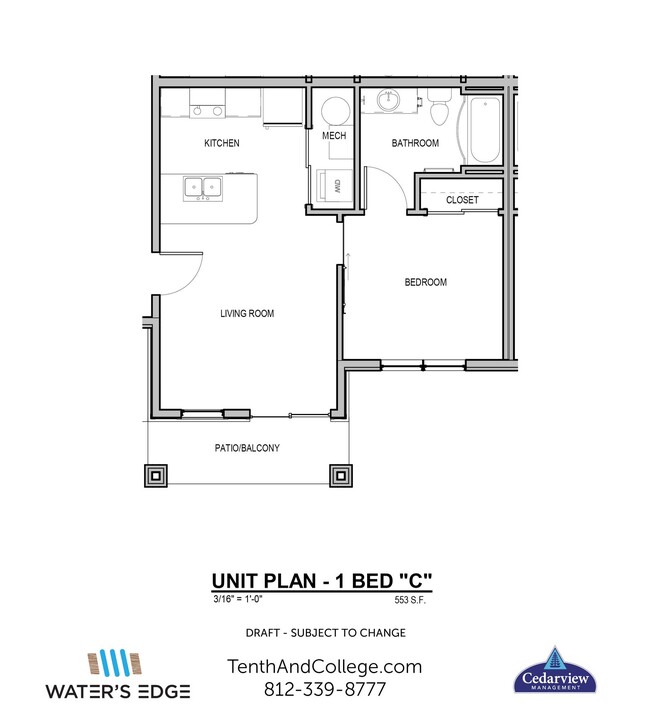 Floorplan - Waters Edge Apartments Bloomington