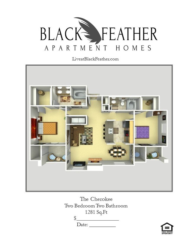 Floorplan - Black Feather Apartment Homes