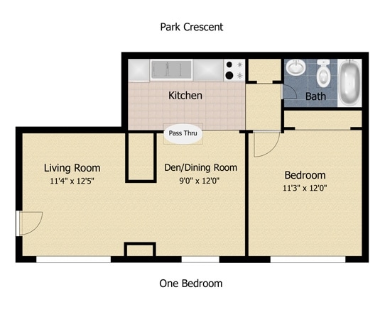 1BR/1BA - Park Crescent