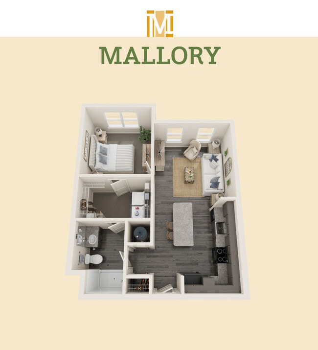 Floorplan - The Mallory Apartments 55+ Active Adult