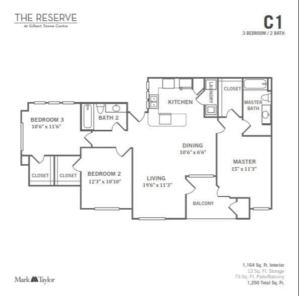 Floorplan - The Reserve at Gilbert Towne Centre