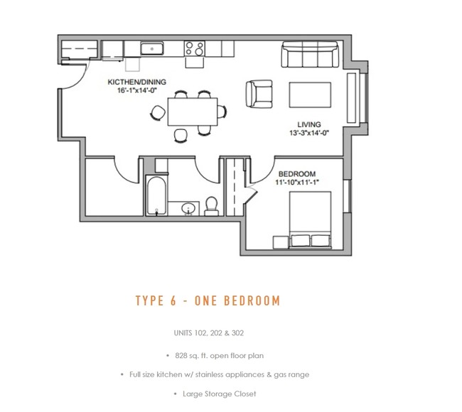 Type 6- One Bedroom - The Upton Residences