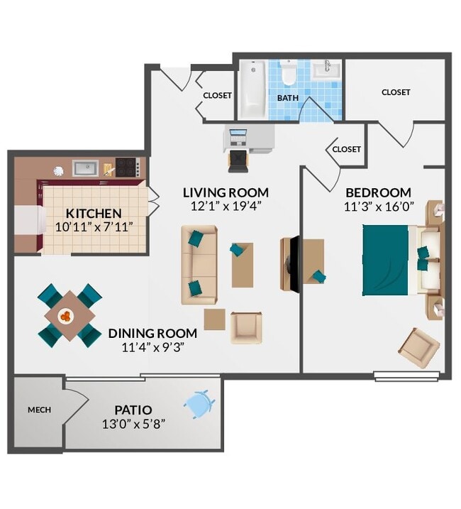 Floorplan - Hampshire House Apartments