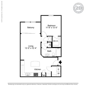A1-S-1 Bedroom-852 sf-1/1 - Preserve Parc