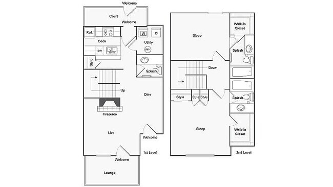 2 BR x 2.5 BA with W/D - B Floorplan - ReNew Andrews
