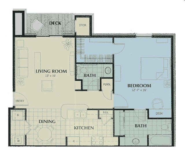 1BR/1.5BA - Tall Grass Apartments