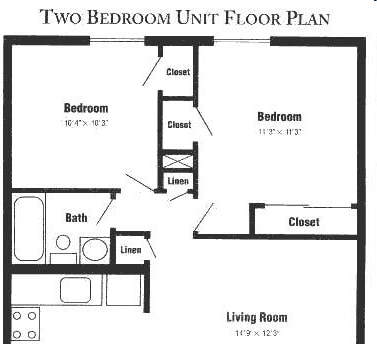 2BR/1BA - Lilac Court Apartments