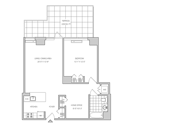 1BR/1BA Home Office/Terrace- Residence B - The Maximilian