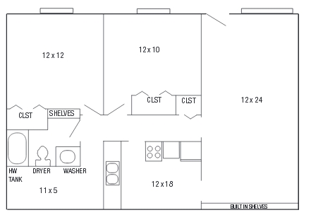 2BR/1BA - Andover Courtyard Apartments