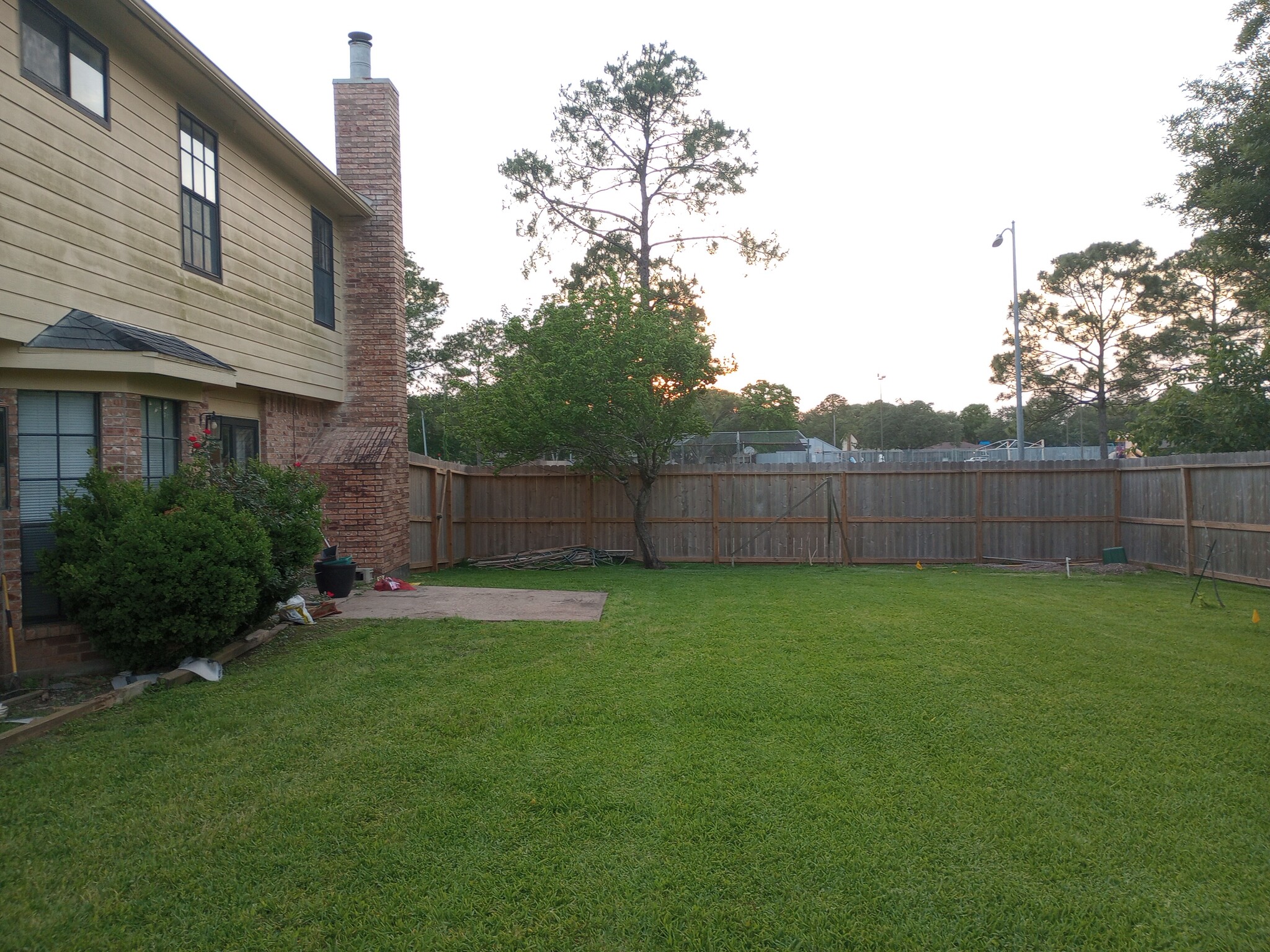 Backyard with park in background - 15235 Kelbrook Dr