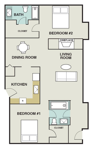 2BR/2BA - Fairway Apartments