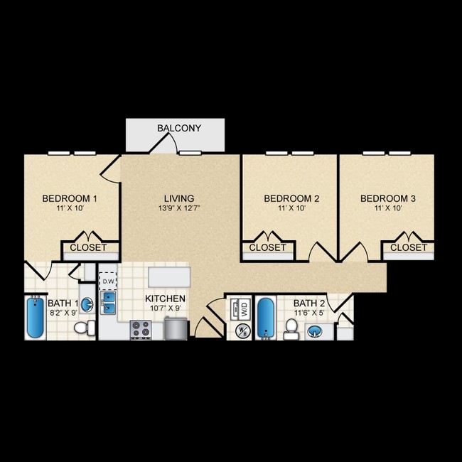 Floorplan - The Elysian Apartment Homes