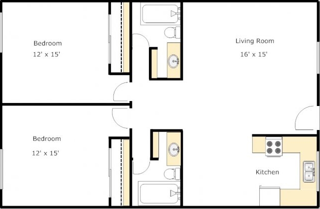 2 BR/2 BA - Sundance Apartments