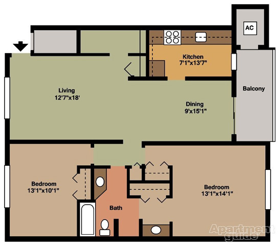 Floorplan - Spring Ridge Apartments