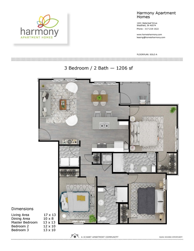 Solo A (T2-A) 3.2.jpg - Harmony Apartment Homes