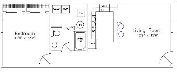 1BR/1BA - 56-61 Airport Blvd