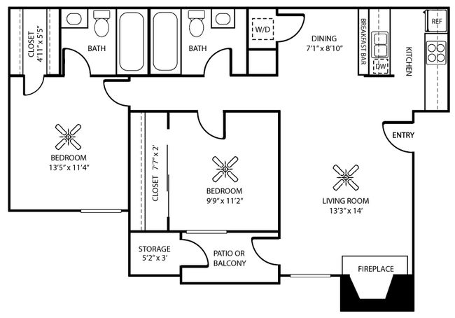 2BR2BTH925.png - 23Hundred Apartments