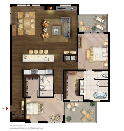 2BR/2BA - The Walnut