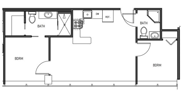 Type F - Floor Plan - Reese Tower Apartments