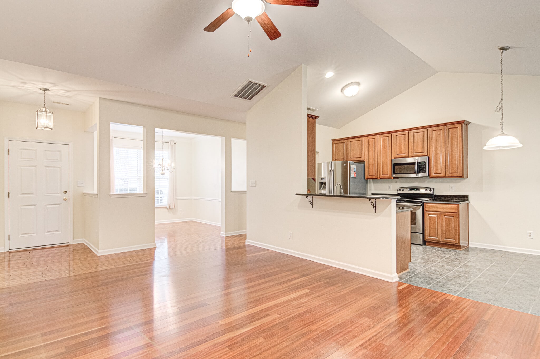 Spacious Living Room, View to Kitchen - 6524 Overland Park Dr