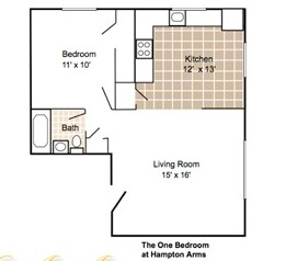 1BR/1BA - Hampton Arms Apartments