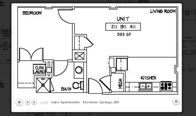 1BR/1BA - Oaks Apartments 55+ Senior Community