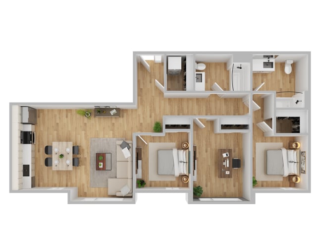 Arts Plaza 3 Bedroom 2 Bathroom - Arts Plaza