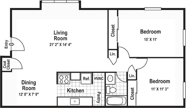 2BR/1BA - Carriage Arms