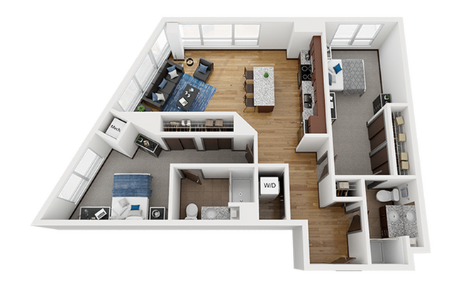 The Bridges Dinkytown B8 2x2 Floor Plan - The Bridges Dinkytown