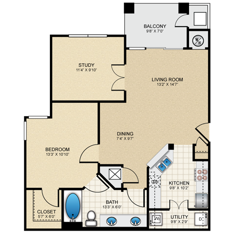 Floorplan - The Claremont Apartment Homes