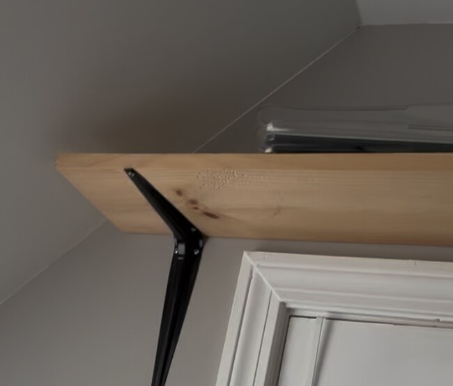 creative shelving across top of room - 22 Hawthorne St