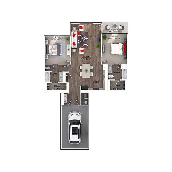 Floorplan - Reatta Ranch Apartments