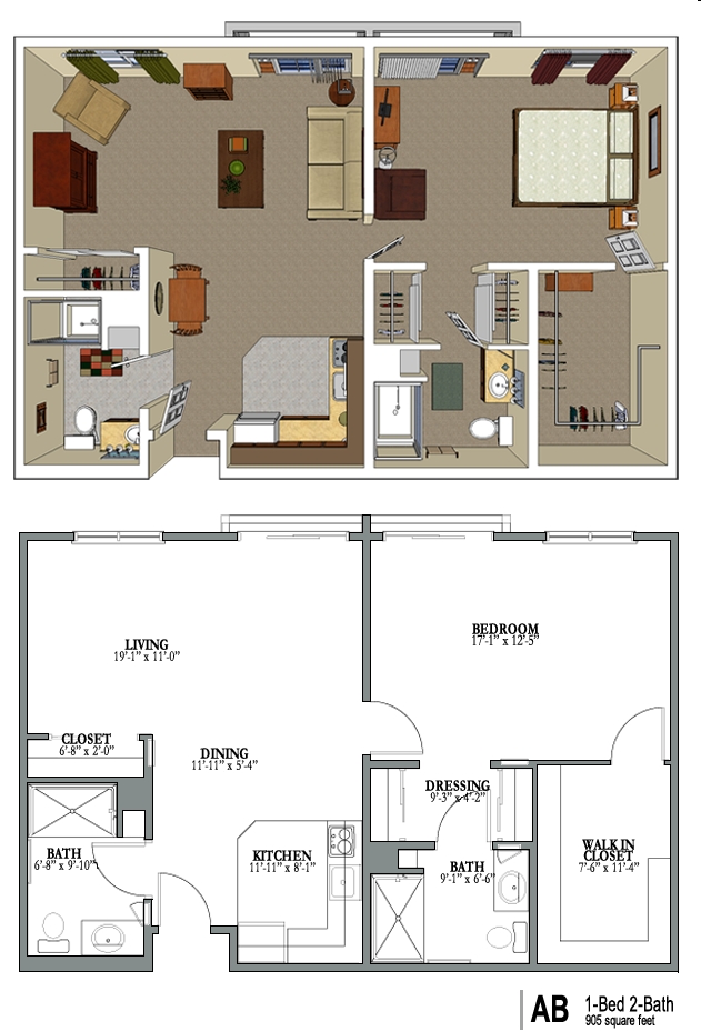 1BR/2BA - Crestview Senior Living