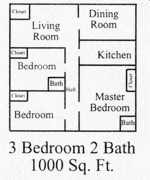 3BR/2BA - Azalea Apartments
