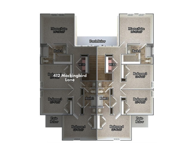 Floorplan - 412-414 Mockingbird Ln