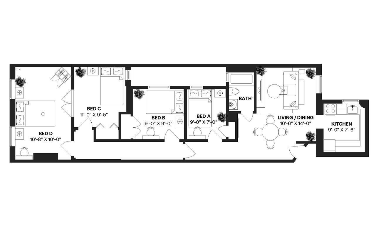 Building Photo - Private bedroom in 4 bed/1 bath Home