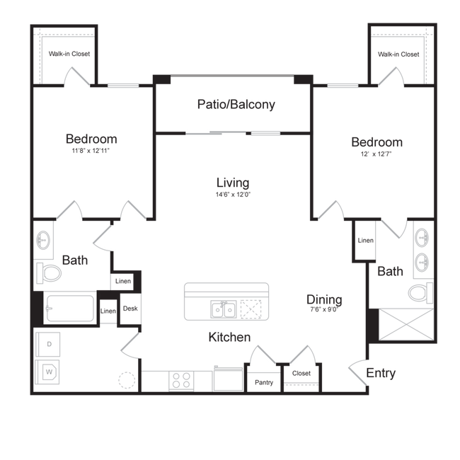 B2 floor plan The Riley - The Riley