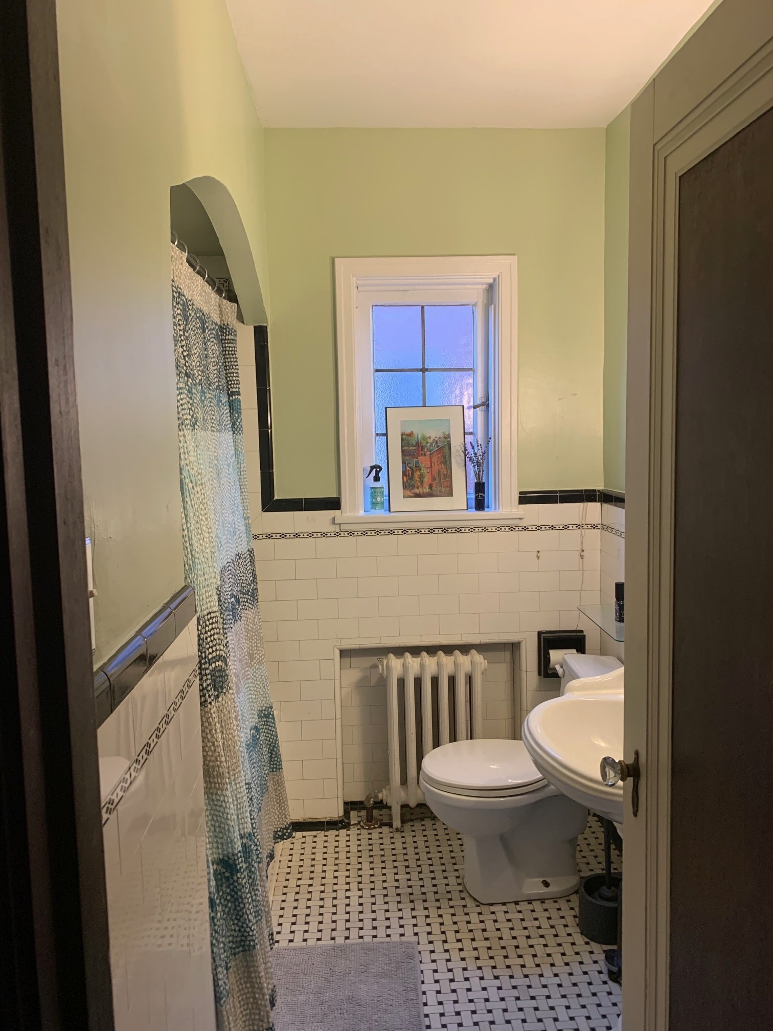 Bath as decorated by current resident - 328 S Aiken Ave