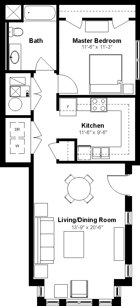 1BR/1BA - Emerson Square Apartments