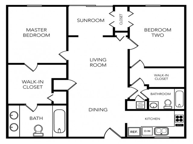 Two Bedrooms, Two Baths - Sailpointe Apartments